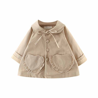 

New Baby Coats Newborn Baby Girl Clothes Autumn Winter Solid Bow Coat Infant Clothes Children Outwear Baby Girls Clothing