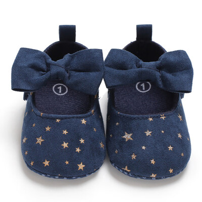 

Canvas Baby Shoes Stars Bow iNS Newborn Baby Girl Shoes First Walkers Cotton Soft Bottom Princess Wedding Shoes