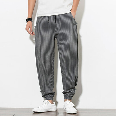 

Gobestart Men Summer Casual Harem Pants Jogger Pants Fitness Trousers Linen Loose Pants