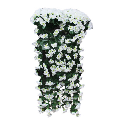 

Gobestart Hanging Flowers Artificial Violet Flower Wall Wisteria Basket Hanging Garland Vine Flowers Fake Silk Orchid