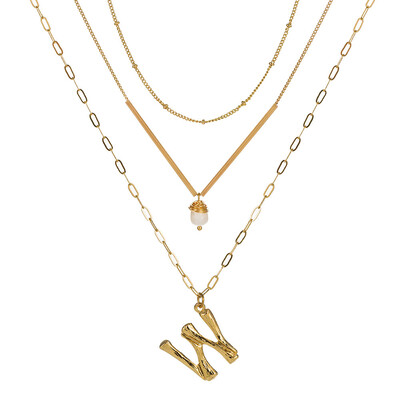 

Cute Natural Pearl Initial Necklace Personalized Letter Necklace Name Jewelry For Women Accessories Gold color Girlfriend Gift