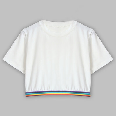 

Rainbow Cactus T shirt Women Casual Summer T-shirts Cotton tops Vintage Black White T-shirt Womens Clothing Moletom