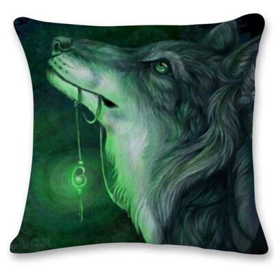 

〖Follure〗Cute Wolf Tower Sofa Bed Home Decoration Festival Pillow Case Cushion Cover