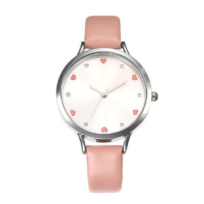 

Women Fashion Simple PU Leather Band Watch Lady Love Heart Shape Time Quartz Wrist Watch