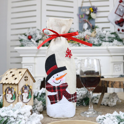 

Toponeto Christmas Red Wine Bottle Bag Cartoon Christmas Decoration Wine Gift Bag