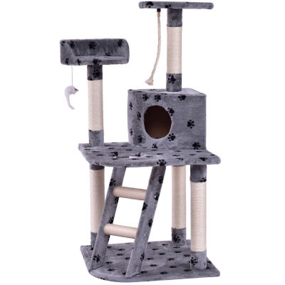 

48" Cat Tree Pet Kitten Play House w Rope&Ladder