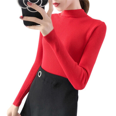 

Autumn Winter Sweater Women Long Sleeve Pullover Women Basic Sweaters Turtleneck Korean Style Knit Tops Femme