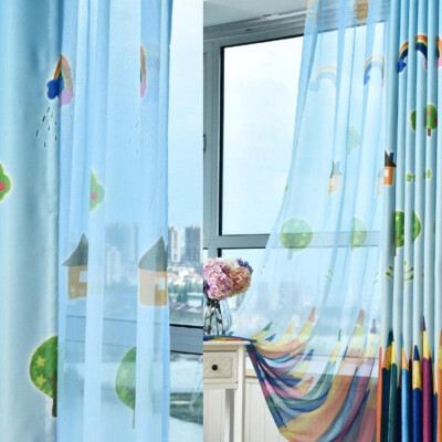 

250x100cm Rainbow Pencil Pattern Curtain for Living Room Bedroom Window