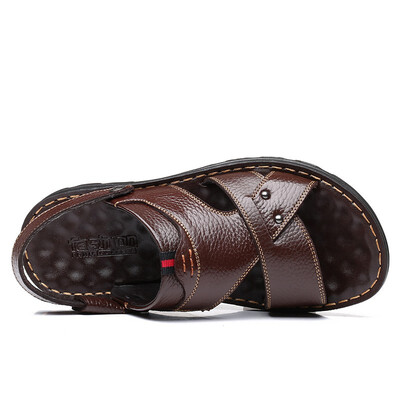 

YONGHENGMEILI Genuine leather mens soft bottom beach shoes 7141