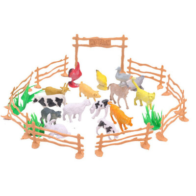 

YIWULA15pcs Educational Simulated Farm Animals Model Toy For Kids Children