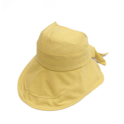 

Hat children Korean fashion foldable empty top hat Japanese summer travel sunscreen hat bow fisherman hat