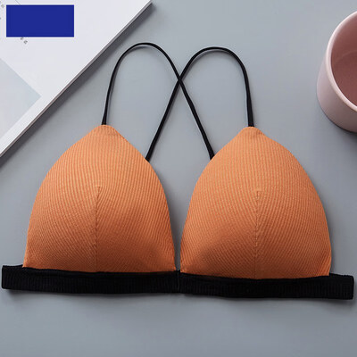 

Sexy Women Lingerie Front Closure Bra Wire Free Solid Color Cross Back Beauty Back Bra Comfort Breathable Underwear Bra