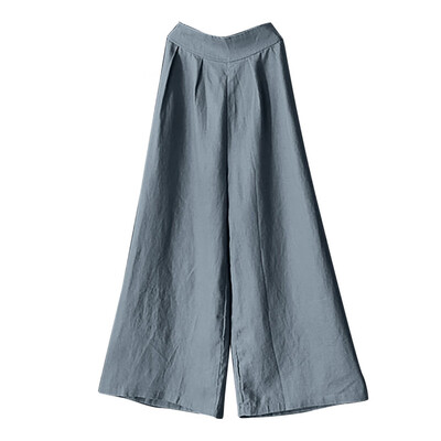 

Womens Cotton Linen Baggy Loose Trousers Ladies Casual Pants Wide Legs -3XL