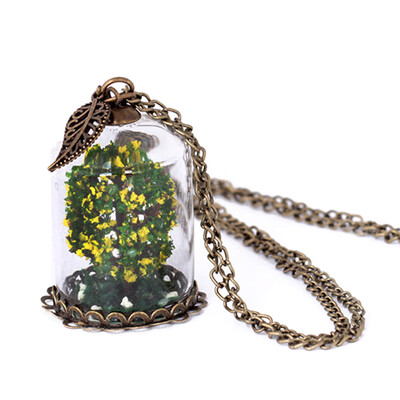 

Women Personality Retro Jewelry Long Section Pure Handmade Artificial Plants Luminous Pendant Necklace