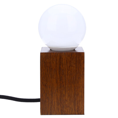

E27 Modern Minimalist Solid Oak Lamp Square Wood Table Lamp with LED Bulb