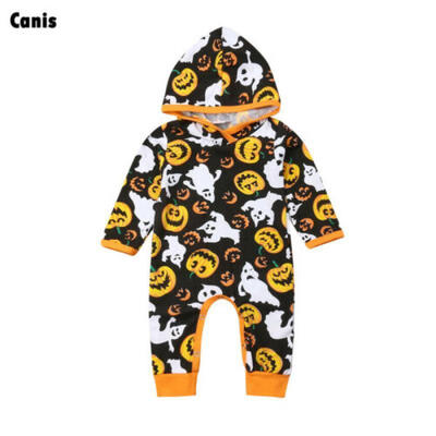 

Kleinkind Kinder Baby Jungen Halloween mit Kapuze Strampler Overall Outfits Set