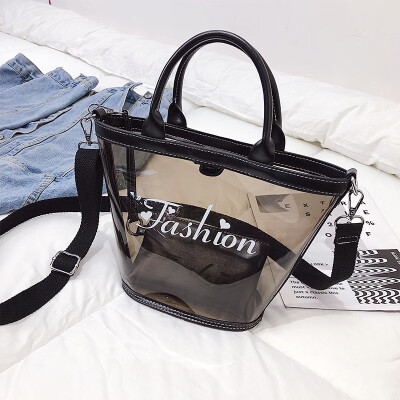 

Temperament jelly transparent bag handbag 2019 new wave fashion handbag shoulder bag large capacity diagonal cross child package