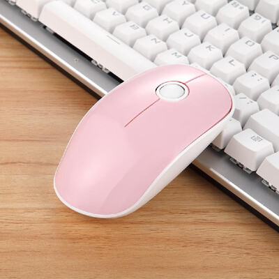 

FD V8 24G Wireless Mute Mouse Plug & Play Slim Mice Optical Tracking Power Saving Smooth Scroll Wheel for Laptop PC Pink