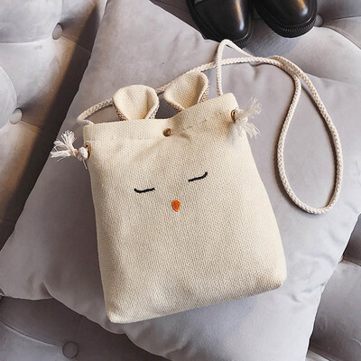 

Cute Rabbit Shape Cotton Linen Small Shoulder Bag Kids Shoulder Candy Bag Girl Casual Shoulder Bag