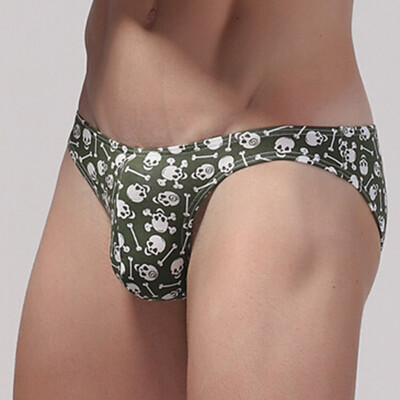 

Tailored Fashion Men Sexy Underpants Cartoon Printing Skull Underwear All Cotton Briefs