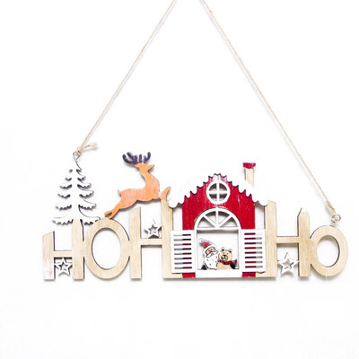 

1 Christmas Tree Wooden Decor Tag Hollow Decor Pendant Letter Painted Ornaments
