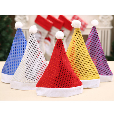 

Fashion Colorful Adult Sequin Party Santa Cap Fancy Christmas Hat Decoration