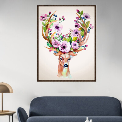 

Deer Rhinestone Embroidery Paiting Party Crossstitch Drawings Needlework Stitchwork Gallery Decor Pictures