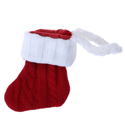 

Christmas Red Knitted Christmas Stockings Socks Christmas Cutlery Holder Knife Fork Cover Bags Christmas Decoration for Home