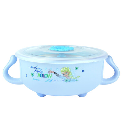 

Disney childrens tableware baby bowl baby food supplement double handle insulation bowl with lid 380ML princess