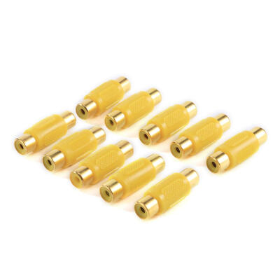 

10pcs Gold-Plated Head RCA Female to Female Coupler Plug Connector Adapter