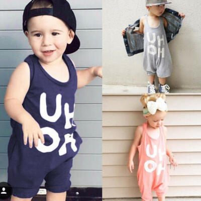 

Kids Toddler Baby Boy Girl UHOH Sleeveless Romper Halter Jumpsuit Outfits Summer