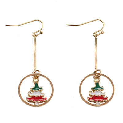

Christmas Enamel Xmas Tree Drop Dangle Earrings Ear Stud Women Lady Hot Jewelry