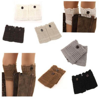 

Fashion Women Stretch Lace Boot Cuffs Leg Warmers Trim Toppers Sock Knit Hollow