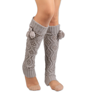 

1Pair Newly Design Women Winter Warm Knitted Long Leg Warmers Boot Cuff Crochet Socks Grateful