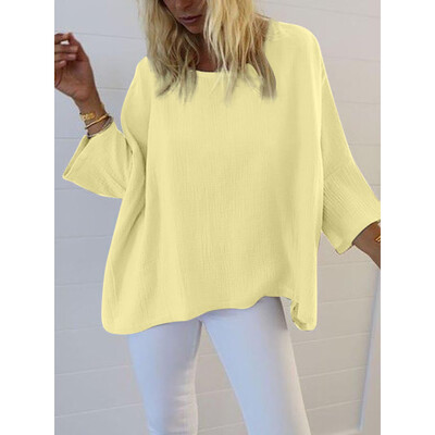 

Roseonmyhand Summer Womens Loose Fashion Recreational Pure Collar Short T-shirt