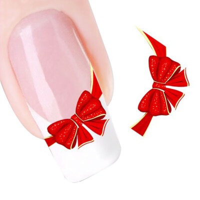 

〖Follure〗Red Bows Design Nail Tip Art Water Transfers Decal Sticker