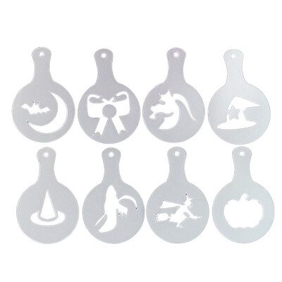

Halloween Cappuccino Coffee Barista Stencils Template Duster Spray Art Print Mold