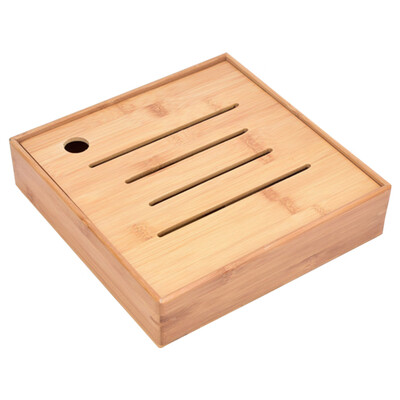 

Bathtub Snack Container Square Tea Snack Candy Dried Fruit Box Bamboo Food Storage Organizer Bin 4 Divided Sections Holder