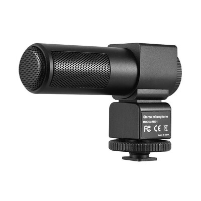 

M101 Stereo Microphone Back Electret Condenser Microphone Video Recording Interview Microphone with Windscreen for Canon Nikon Son