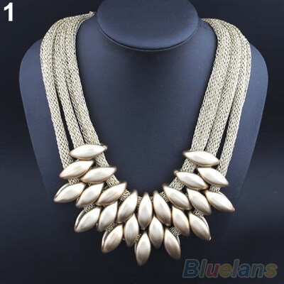 

Womens Ethnic Braided Retro Statement Choker Necklace Collar Pendant Jewelry