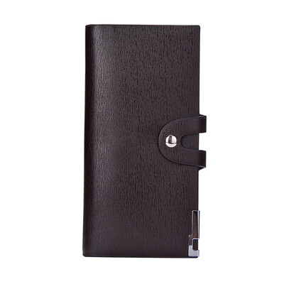 

Tailored Men Long Section Button Bifold Business Leather Wallet Card Coin Wallet Purse BK