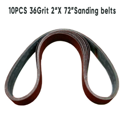 

10pcs Sanding Bands Grinding Belts Aluminum Oxide Abrasive 2x 72 36 Grits
