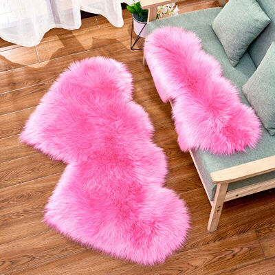 

Fluffy Wool Sheepskin Mat Sofa Bedroom Washable Rug Floor Carpet Blanket Rugs