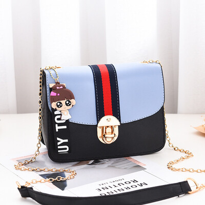 

2019 spring&summer new womens bag Korean version of the fashion simple small square bag cool shoulder shoulder Messenger bag