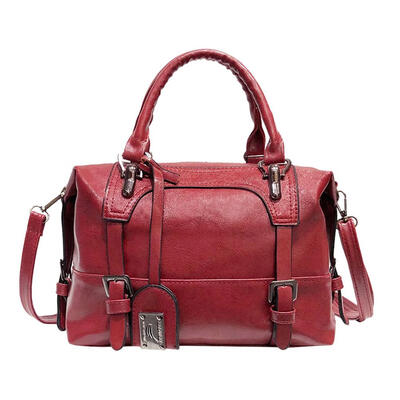 

Retro Leather Solid Color Shoulder Handbags Women Crossbody Top-handle Bags