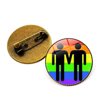 

Gay Pride Time Gem Brooch Fashion Love Rainbow Brooch Jewelry Needle for Your Loved One