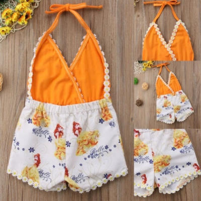 

Toddler Baby kids Girls Floral Romper Jumpsuit Sunsuit Summer Backless Clothes