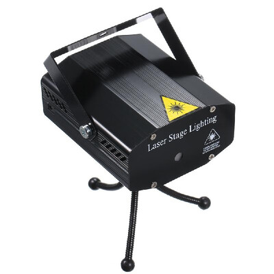 

AC 110-240V LEDs Lasering Stage Light with Tripod 6 Patterns Sound-activated Red & Green Light Patterns Stage Projector for DJ Dis