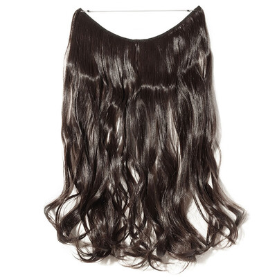 

Invisible Wire No Clips in Hair Extensions Secret Fish Line Hairpieces Silky Straight real natural Synthetic