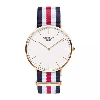 

Orissom European&American fashionable men nylon belt quartz thin sports outdoor canvas watch